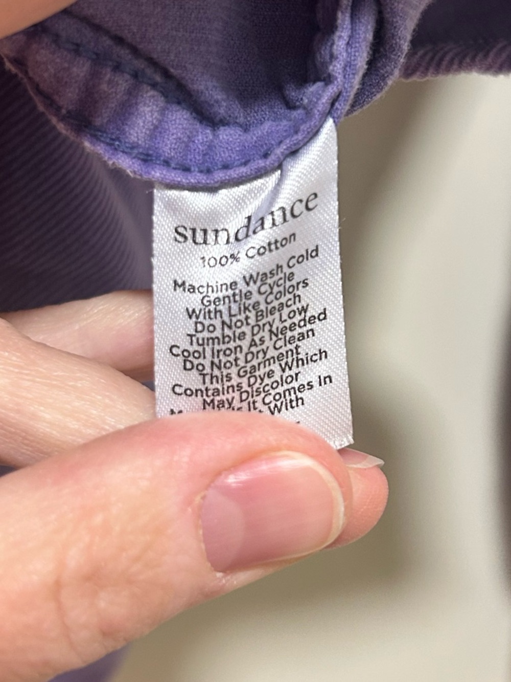 Sundance Ombeline Corduroy Ruffle-Trim Button Down Purple Shirt Size Large - Picture 6 of 6